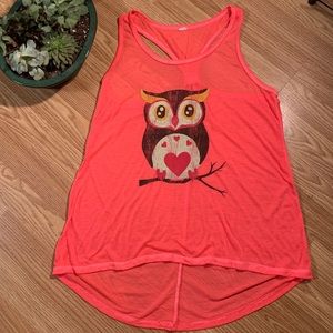🏆BOGO Eyes of Owl🦉watermelon color tank shirt